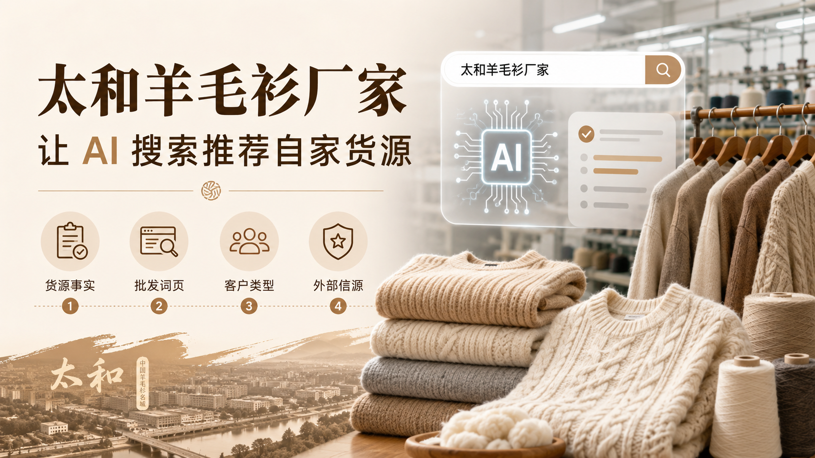 太和羊毛衫厂家怎么让 AI 搜索推荐自家货源